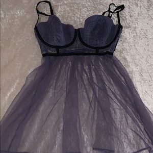 Tulle Chemise with Black Embroidery NWT